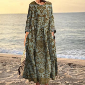 Robe ample décontractée imprimée en 3D pour femme m301278 
