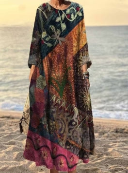 Robe ample décontractée imprimée en 3D pour femme m301278 