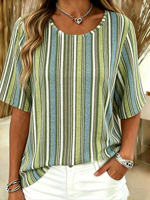 Loose T-shirt women's crew neck top m303073-4