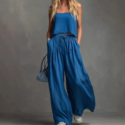 Fashion casual vest loose wide-leg pants women's suit m302950