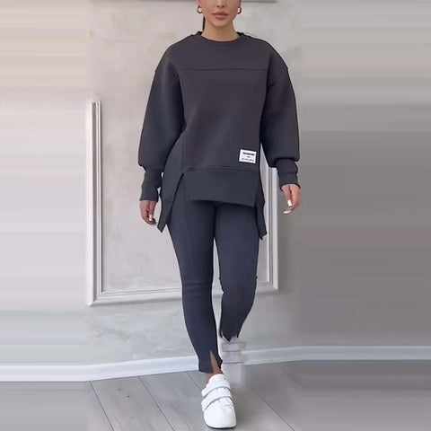 Women's fashion casual printed sweater + trousers cover m302312