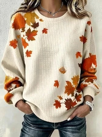 Loose long-sleeved pullover crew neck sweater m303082