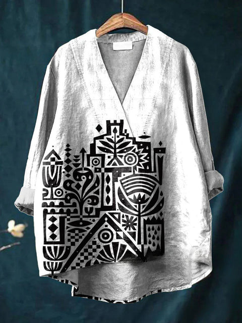 Loose printing crew neck casual large size women's T-shirt m301276