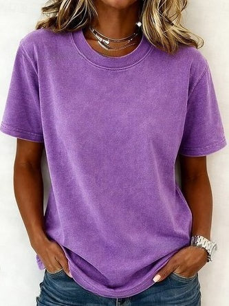 Loose T-shirt women's crew neck top m303073 -2
