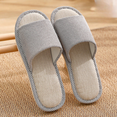 Pantoufles en lin de saison pour femmes, maison m1915010543 