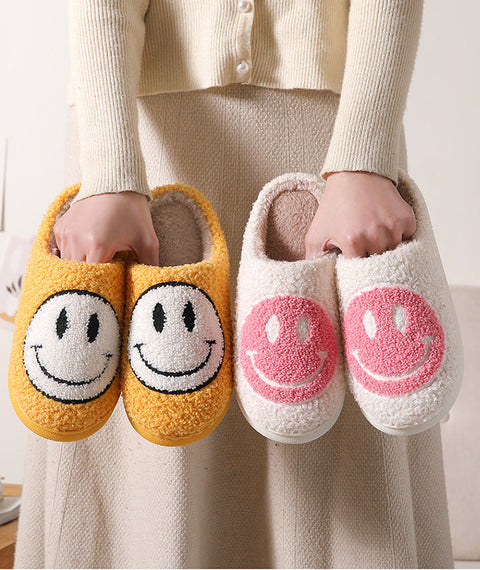 Winter cute cartoon smiling face home cotton slippers m1915010610