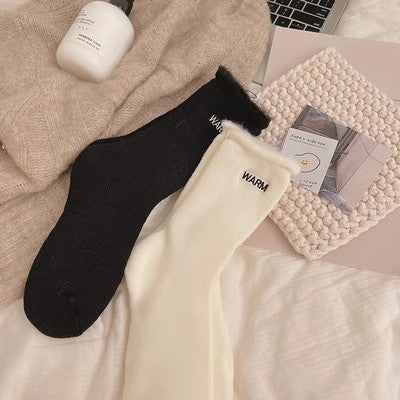 Embroidered snow socks, children's mid length socks, pure cotton autumn and winter floor long socks, m1915010464