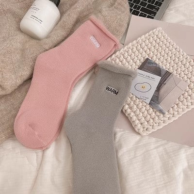 Embroidered snow socks, children's mid length socks, pure cotton autumn and winter floor long socks, m1915010464