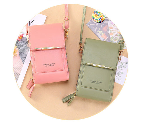 Touch-screen mobile phone bag slung over a cute little bag with mobile phone m1915010631