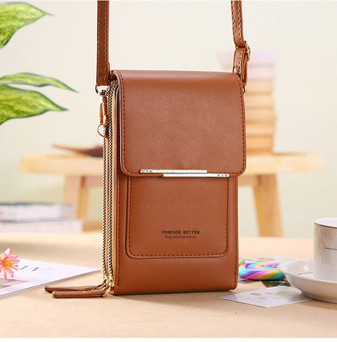 Touch-screen mobile phone bag slung over a cute little bag with mobile phone m1915010631