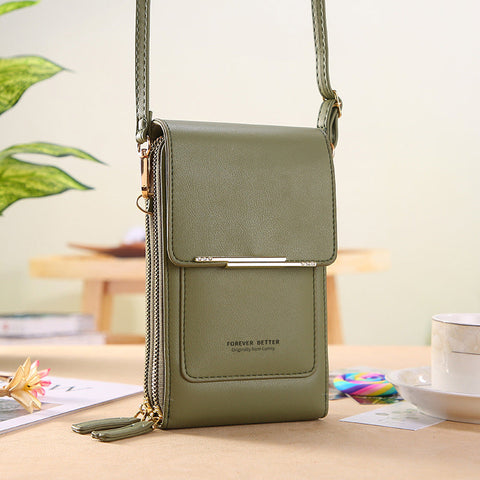 Touch-screen mobile phone bag slung over a cute little bag with mobile phone m1915010631