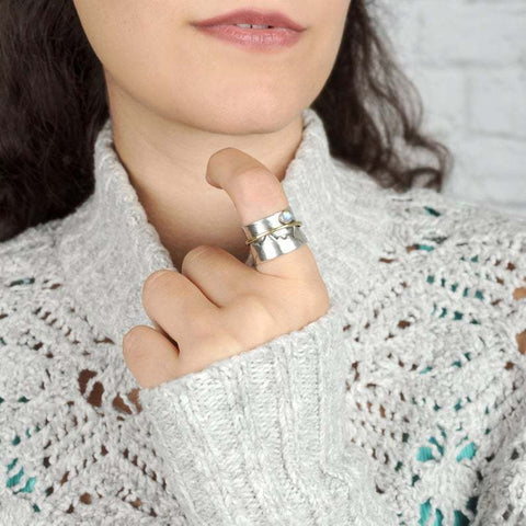 creative retro color separation valley gold ring moonlight stone ring jewelry m1915010478