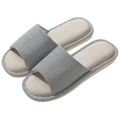 Pantoufles en lin de saison pour femmes, maison m1915010543 
