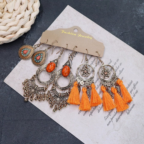 Bohemian ethnic style long earrings m1915010447