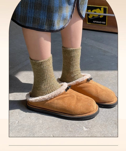 Xiao Xiangfeng Solid Color Wool Socks Women's Long Socks Instagram Trendy Pure Cotton Autumn and Winter Thickened and Warm Cashmere Retro Mid length Socks m1915010470
